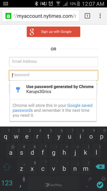 1 password vs. google chrome password generator