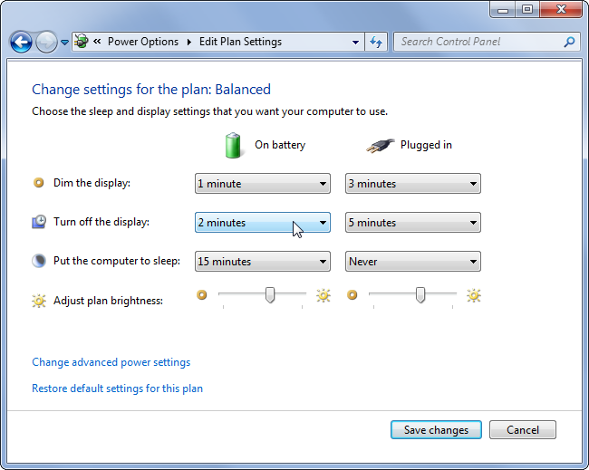 Adjust Power Saving Plan