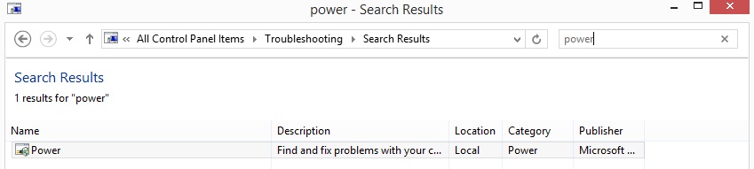 Use Windows Power Troubleshooting 2