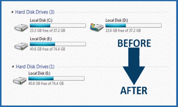 Hide Or Unhide Any Local Disk Drive In Windows Using CMD