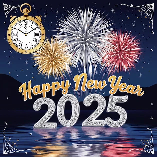 2025 happy new year greeting card dp