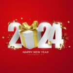 Happy new year 2023 festive realistic decoration vector