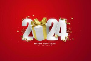 Happy new year 2023 festive realistic decoration vector