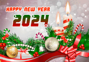 Bursting with colors happy new year 2024 gif image