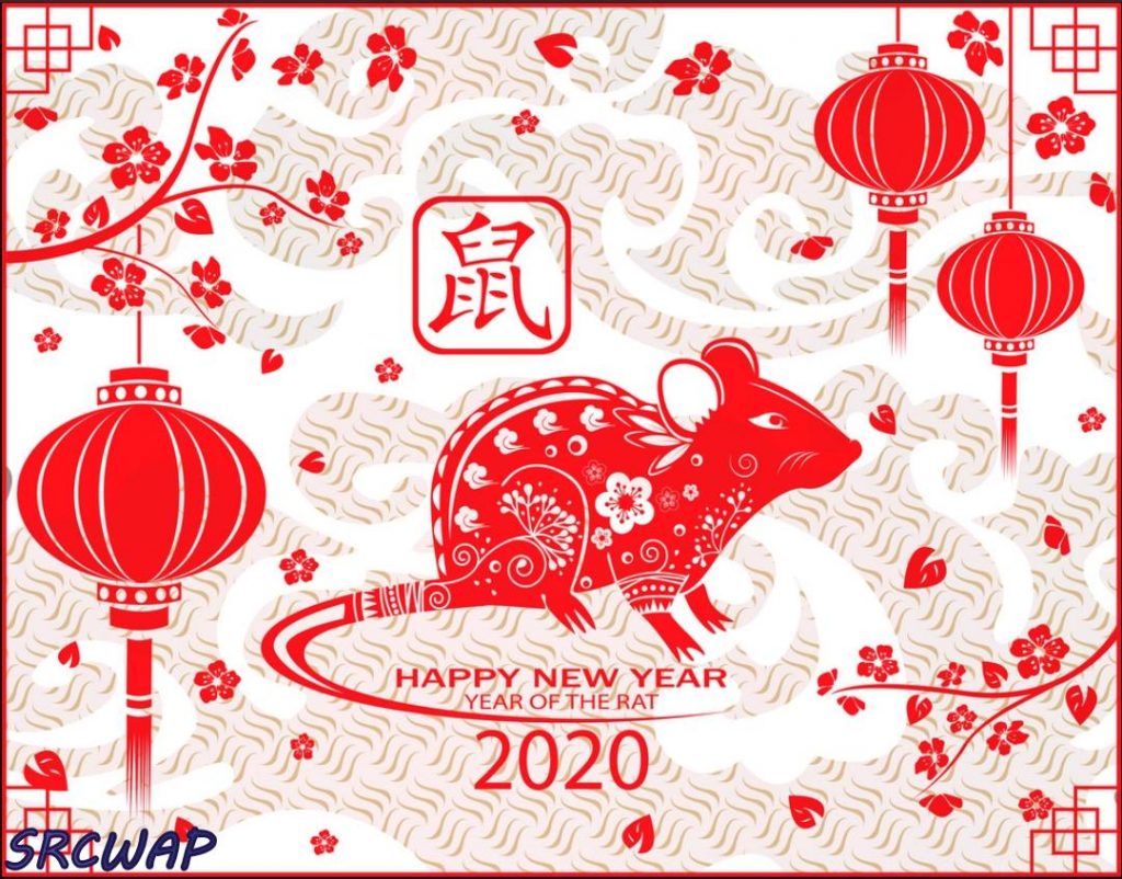 Happy chinese new year 2023 card with rat chinese