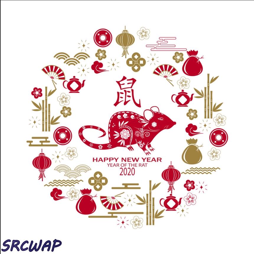 Happy chinese new year 2023 card with rat chinese Vector Image