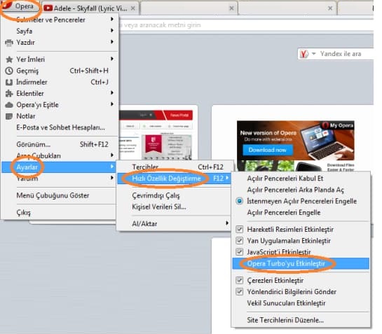 How to open Opera Turbo Mod?