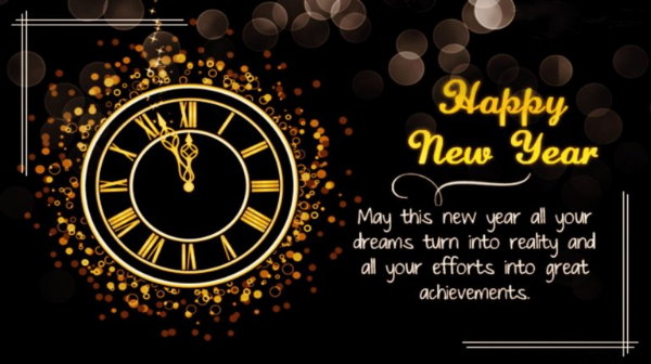 Happy New year 2023 Quotations black clock hd 