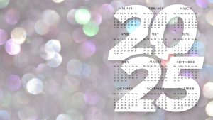 2025 glitter desktop calendar