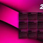 Modern abstract dark pink 2025 calander desktop wallpaper (1)