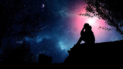Starry Sky Lonely Girl On The Roof Wallpaper + Download Wallpapers 2023