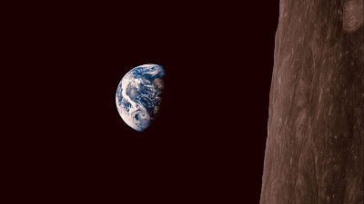 Planet Earth seen from the surface of the moon

 + Download Wallpapers
