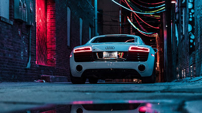 City Night, Audi R8, Sports Car, White, Neon

 + Download Wallpapers