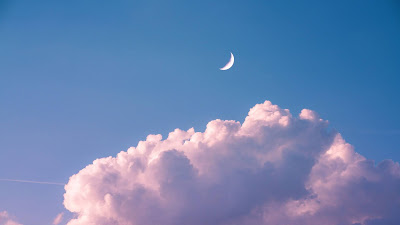 White Clouds Twilight Moon iPhone Wallpaper - iPhone Wallpapers