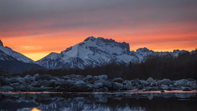 Wallpaper mountain, lake, snow, sunset

 + Download Wallpapers
