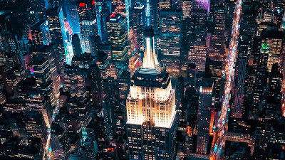 HD Wallpaper Metropolis, Night City, buildings, aerial view + Download  Wallpapers 2023