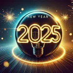 2025 lightbulb new year 4k wallpaprer