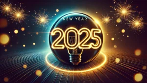 2025 lightbulb new year 4k wallpaprer