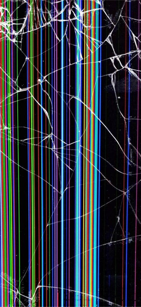 Vertical colored lines in a broken screen prank + Download Wallpapers 2024