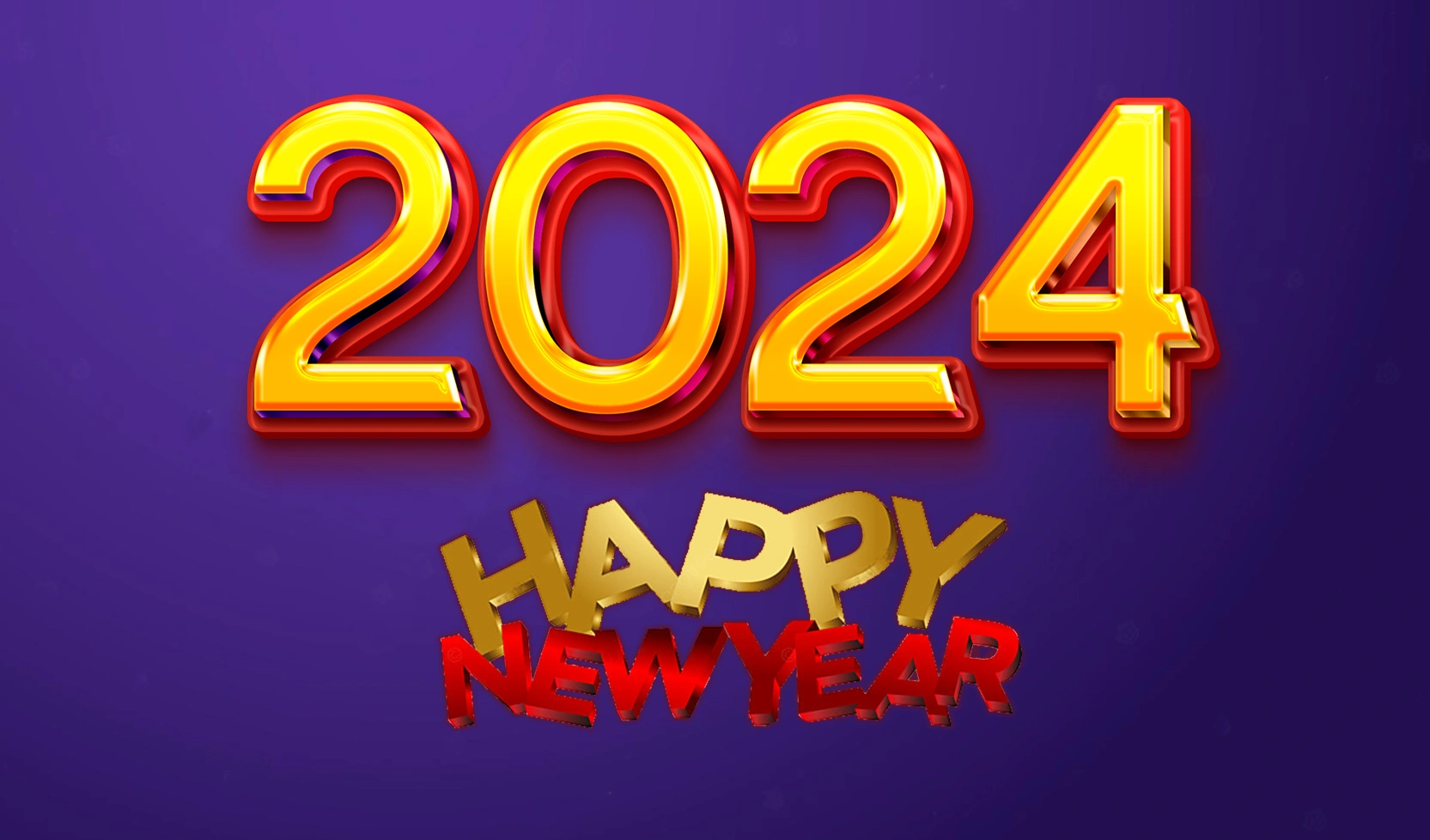 2024 happy new year classic gold metallic