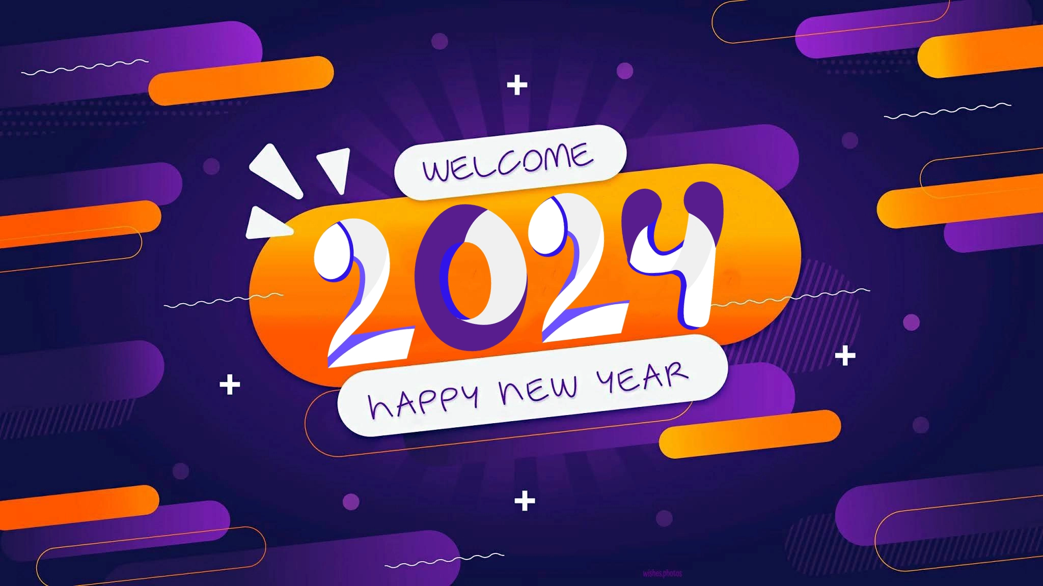 Welcome 2024 Happy New Year Wallpaper