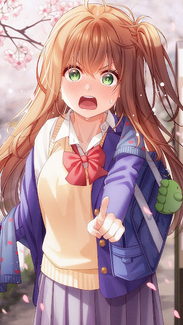 Iphone Wallpaper Anime Cute angry girl+ Wallpapers Download