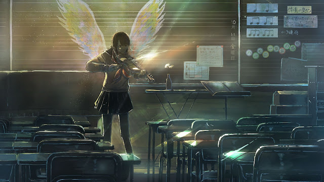 Wallpaper of angel, girl, class, anime, violin+ Wallpapers Download