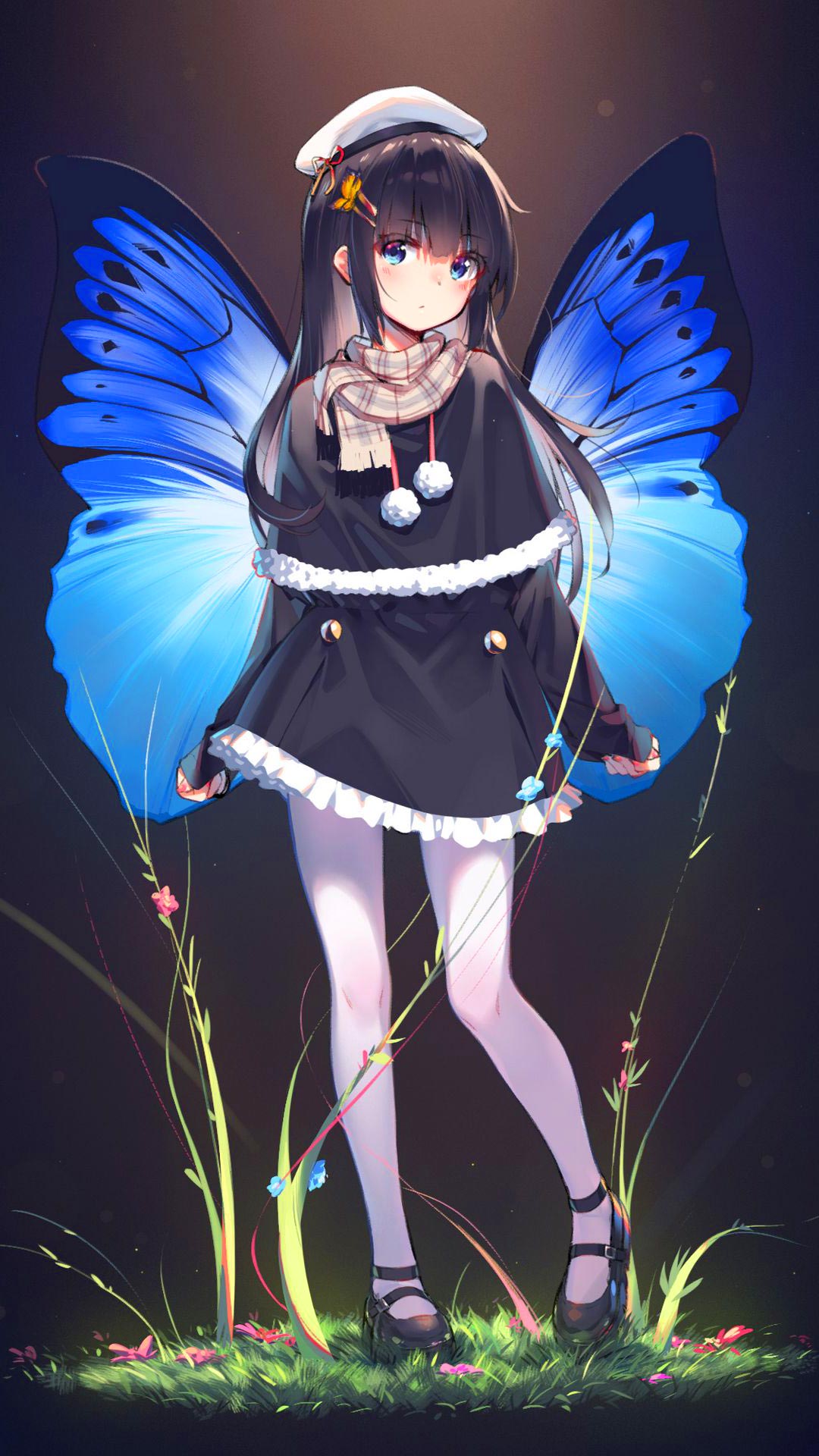 Anime girl butterfly girl wallpaper + Wallpapers Download 2023