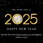 Black and gold elegant 2025 new year photo