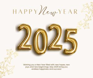 Cream gold elegant minimalist new year greetings facebook post