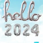 Hello 2024 letter number balloons happy new year 2024