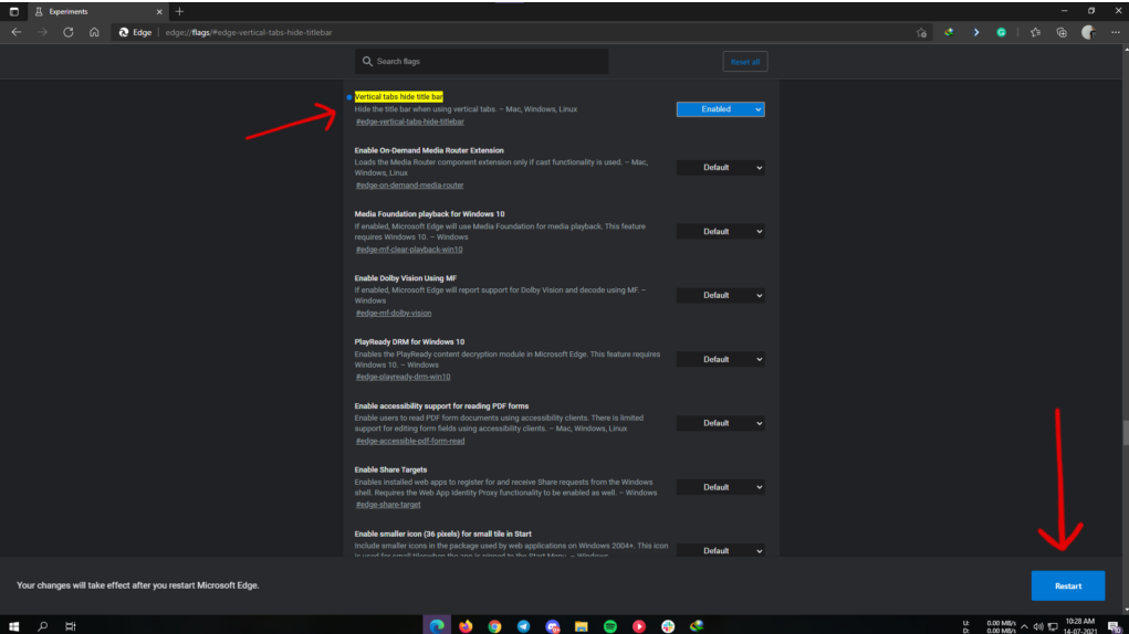 How to Hide Title Bar in Microsoft Edge Browser?