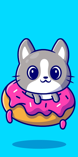 Wallpaper for little kitten and Iphone donut+ Wallpapers Download