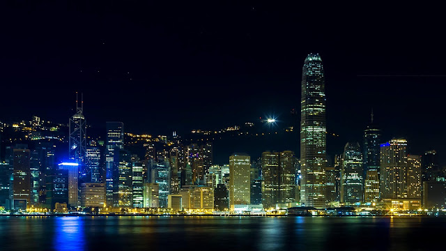 Hong Kong China wallpaper. Photos of cities for android. Hong Kong, China,  lights, water, buildings.