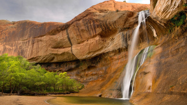 Waterfall desktop wallpaper, trees, rock, rock+ Wallpapers Download