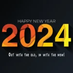 2024 orange and yellow paper cut on dark background 2024 concept festive numbers design year of the dragon lettering 2024