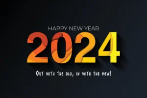 2024 orange and yellow paper cut on dark background 2024 concept festive numbers design year of the dragon lettering 2024