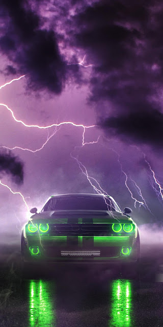 Wallpaper Neon Light Muscle Car Iphone + Wallpapers Download 2023