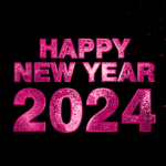 Happy new year 2024! pink luxury title gif