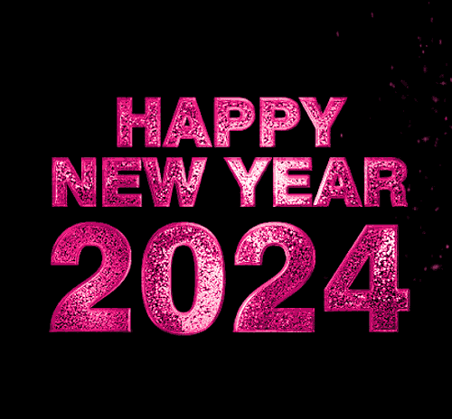 Happy new year 2024! pink luxury title gif