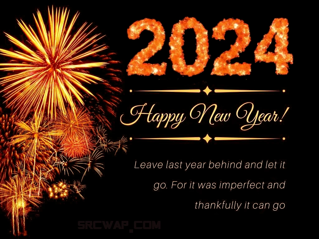 Happy New Year Desktop Background 2024 with wishes quotes
