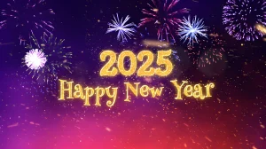 Happy New Year 2025 Greetings with Fireworks mage