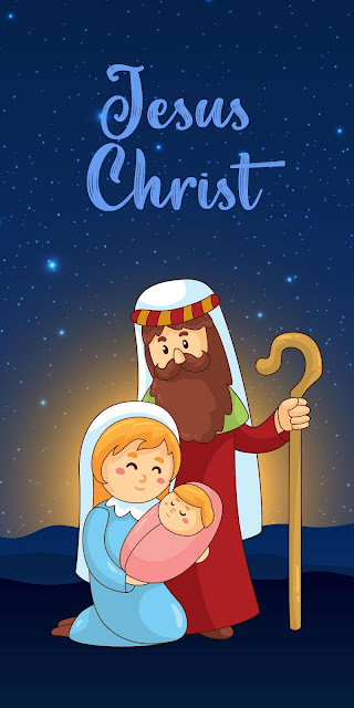Nativity scene Mary and Joseph with baby Jesus+ Wallpapers Download