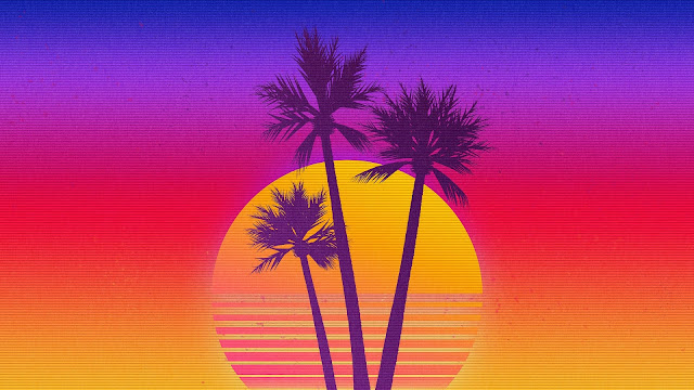 Retro Sunset Palm Tree iPhone Wallpaper+ Wallpapers Download
