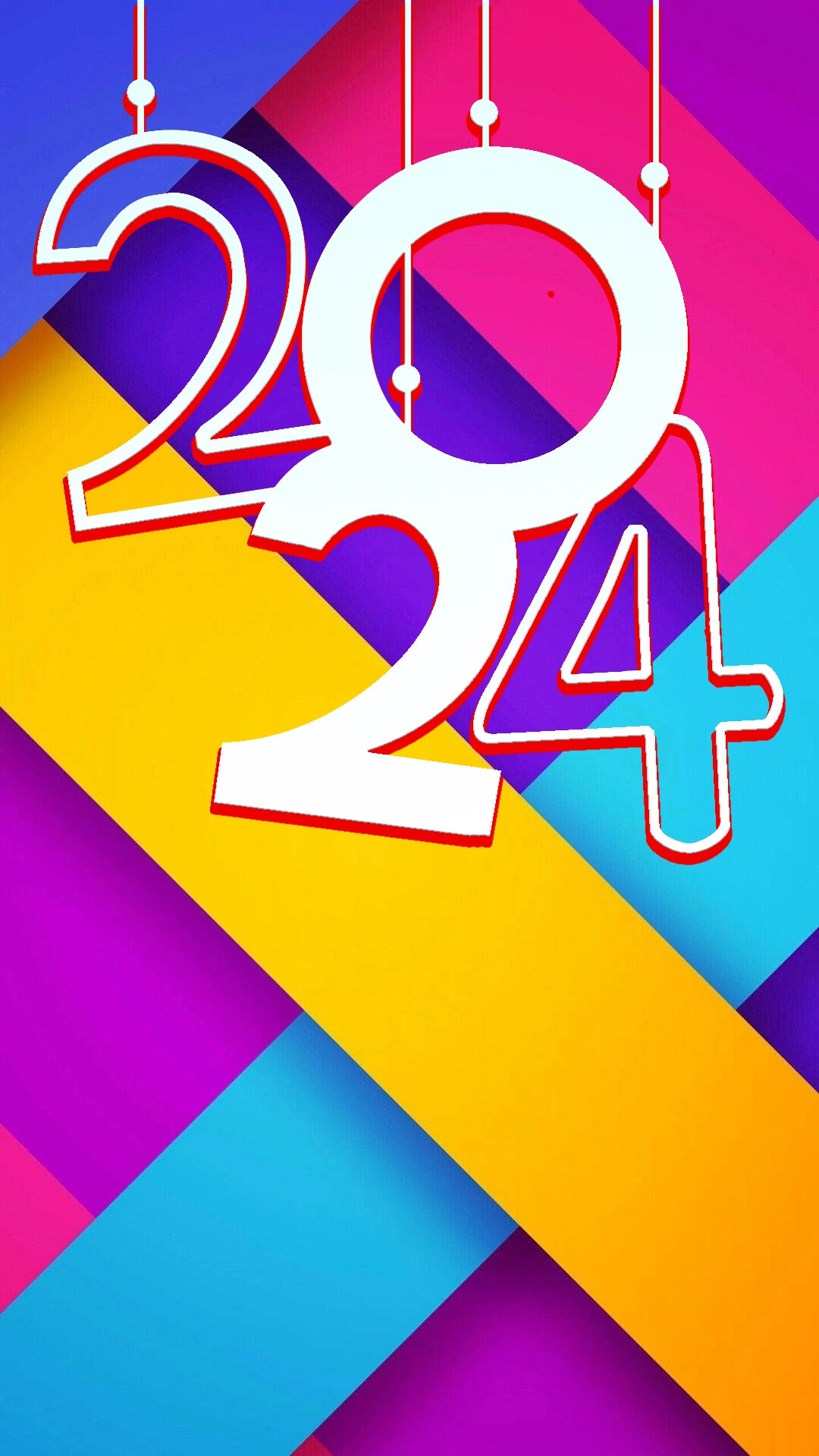 Colorful iPhone 2024 New Year Wallpaper Download