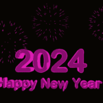 Happy new year 2024 gif fireworks colorful