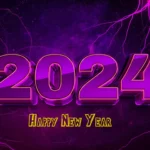 Happy new year 2024 Red purple Storm 3D Text Effect wallpaper 2650x1440