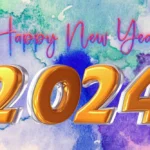 3d 2024 number with watercolor background happy new-year concept