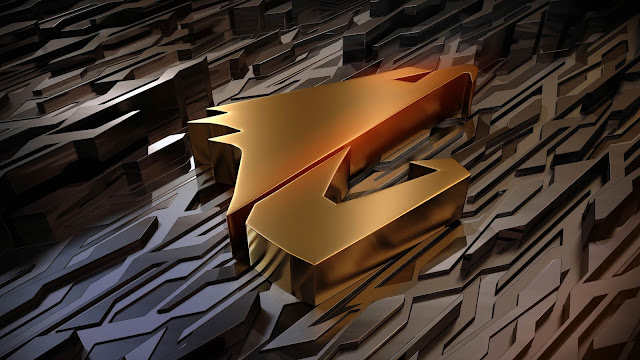 AORUS Gold 3D Logo Gaming PC Screen Background+ Wallpapers Download