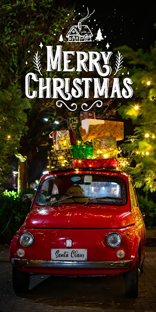 Christmas Car Santa iPhone wallpaper+ Wallpapers Download